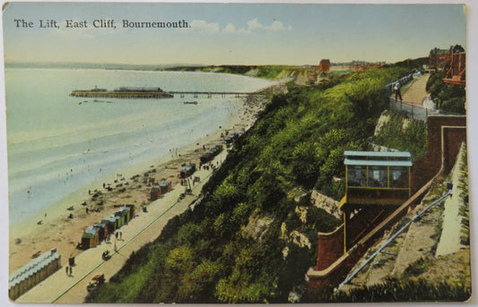 Vintage Postcard of The Lift, East Cliff, Bournemouth