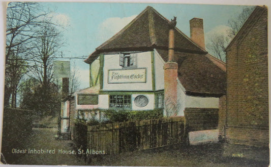 Vintage Postcard of The Oldest Inhabited House St Albans