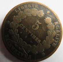 Load image into Gallery viewer, 1873-K France 5 Centimes Coin
