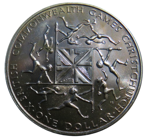 1974 New Zealand $1 One Dollar Coin Commonwealth Games
