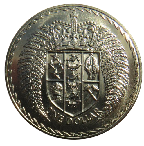 1973 New Zealand $1 One Dollar Coin