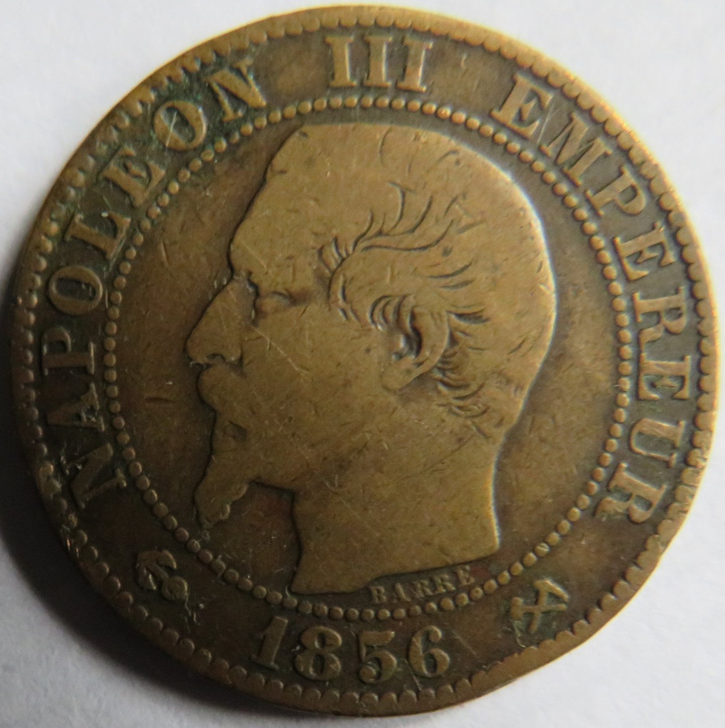 1856-B France Napoleon III 5 Centimes Coin