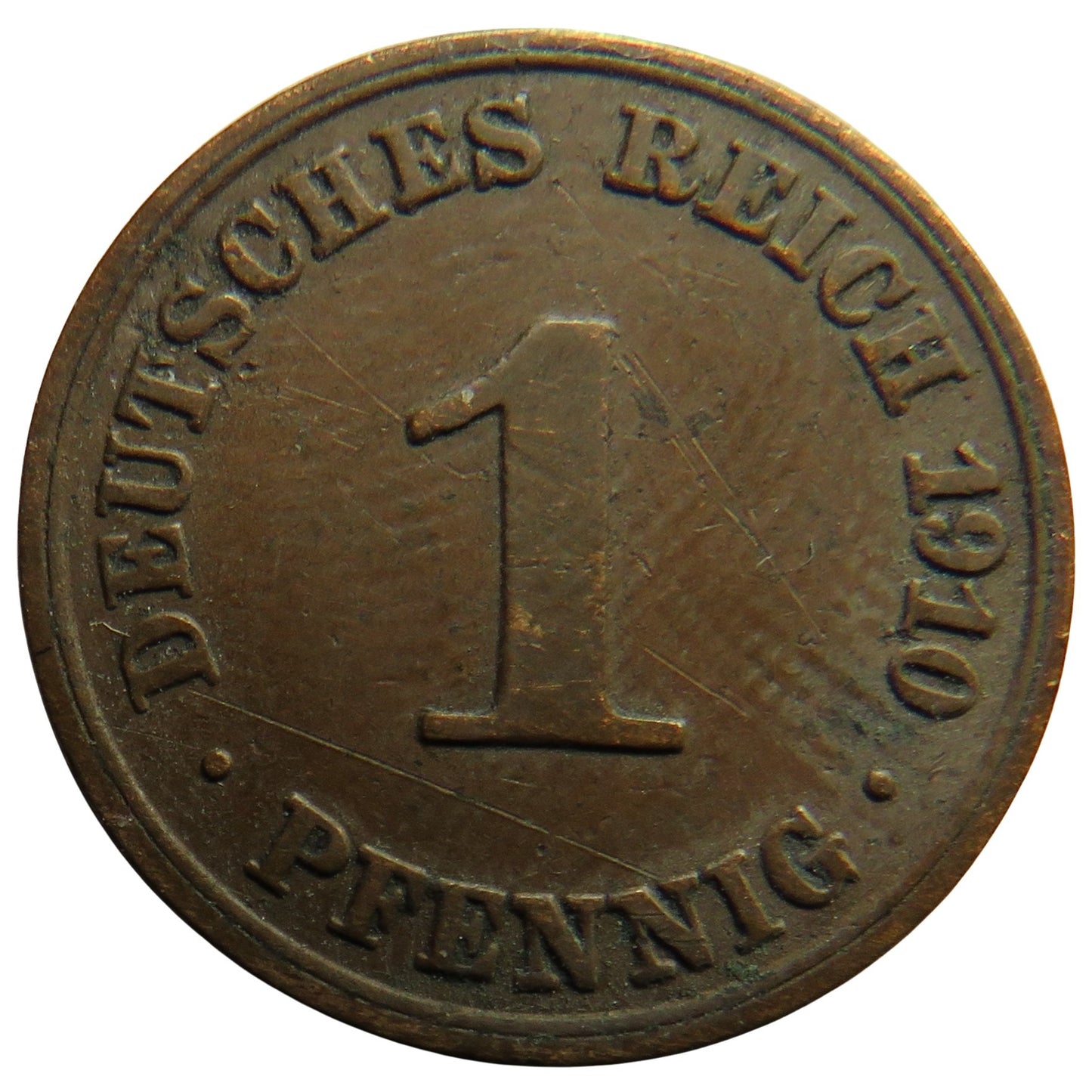 1910-A Germany One Pfennig Coin