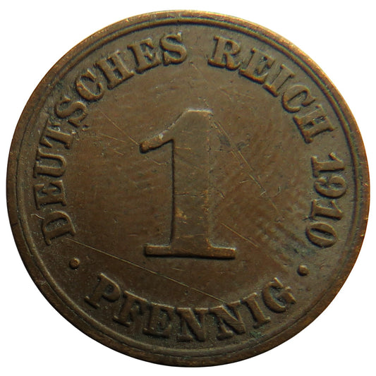 1910-A Germany One Pfennig Coin