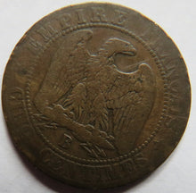 Load image into Gallery viewer, 1855-B France Napoleon III 5 Centimes Coin
