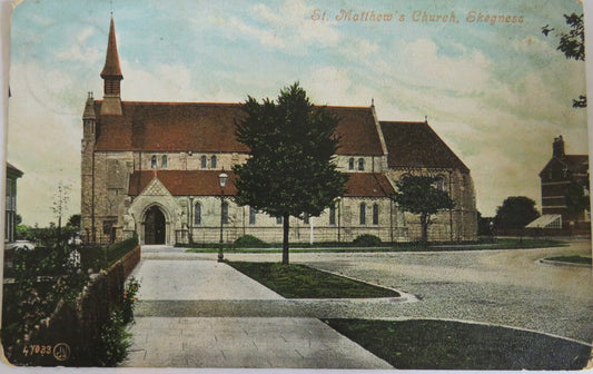 Vintage Postcard of St Matthew's Church Skegness 1909