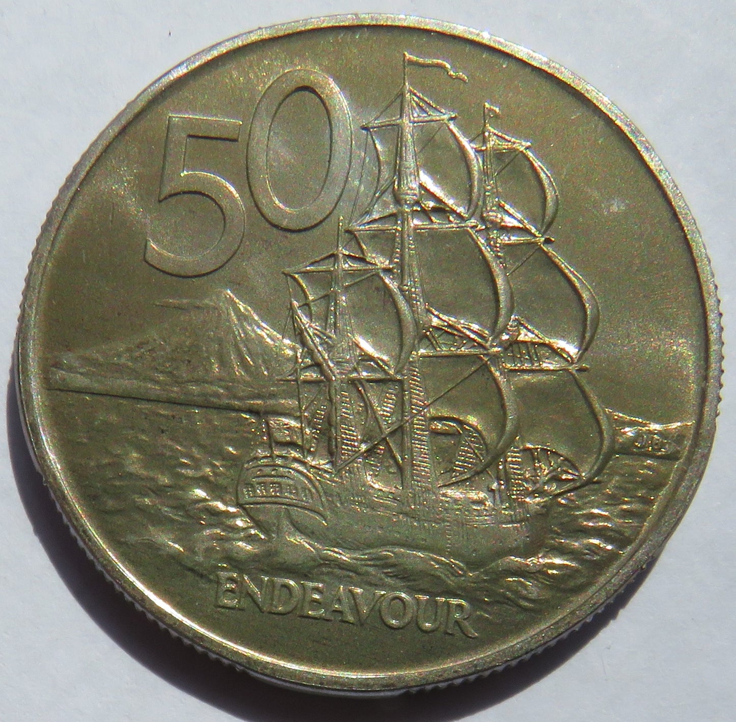 1974 Queen Elizabeth II New Zealand 50 Cents Coin In High Grade