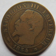 Load image into Gallery viewer, 1854-BB France Napoleon III 5 Centimes Coin
