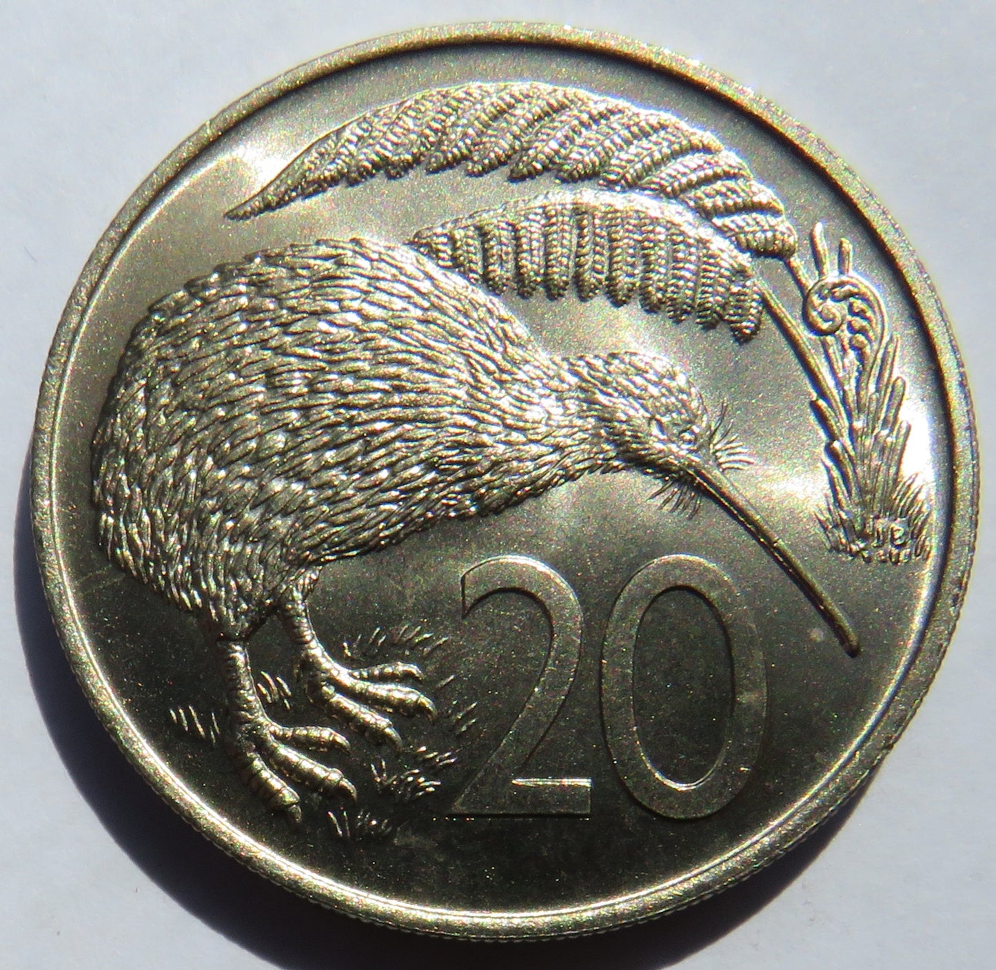 1971 Queen Elizabeth II New Zealand 20 Cents Coin In High Grade