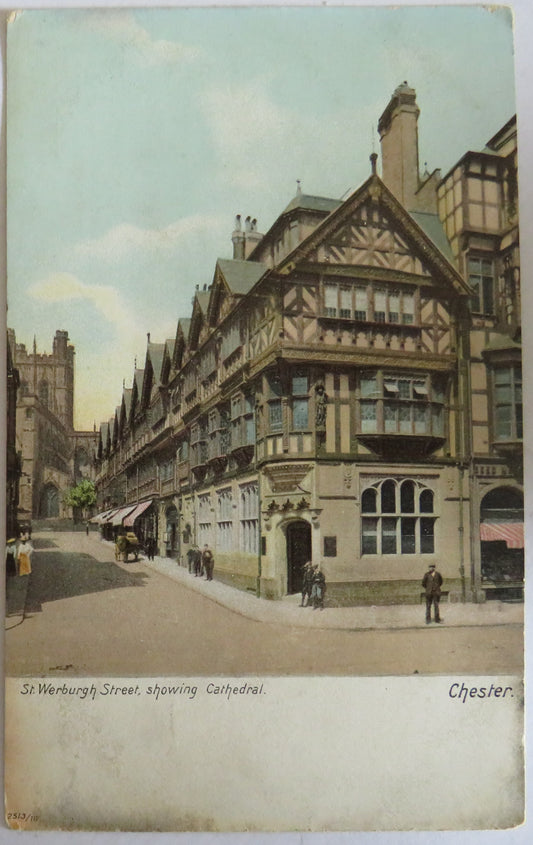 Vintage Postcard of St Werburgh Street, Showing Cathedral Chester
