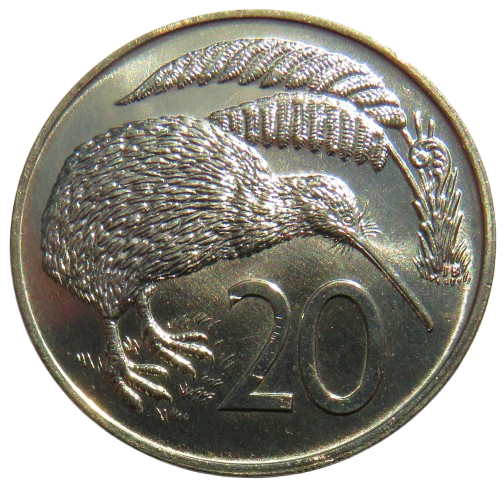 1973 Queen Elizabeth II New Zealand 20 Cents Coin In High Grade