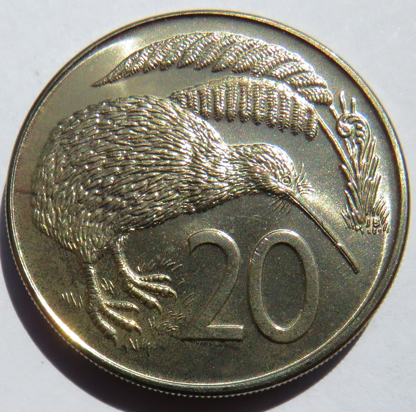 1974 Queen Elizabeth II New Zealand 20 Cents Coin In High Grade