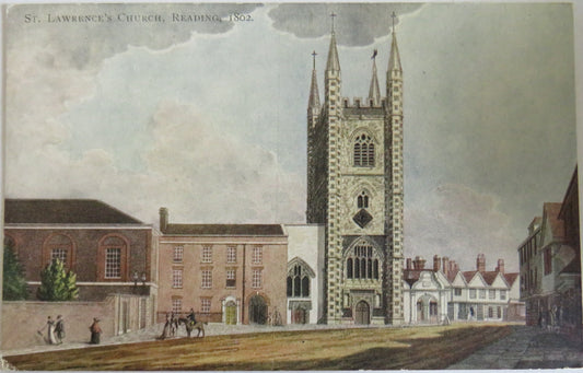 Vintage Postcard of St Lawrence's Church Reading 1802