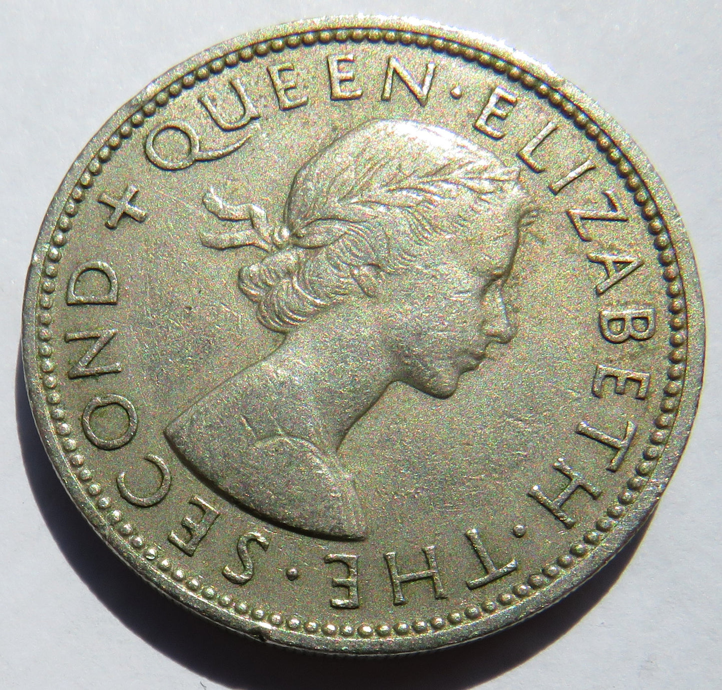 1965 Queen Elizabeth II New Zealand One Florin Coin