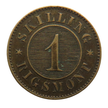 Load image into Gallery viewer, 1867 Denmark One Skilling Rigsmont Coin
