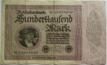 Load image into Gallery viewer, 1923 Germany 100000 Marks Banknote
