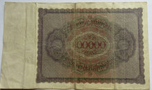 Load image into Gallery viewer, 1923 Germany 100000 Marks Banknote
