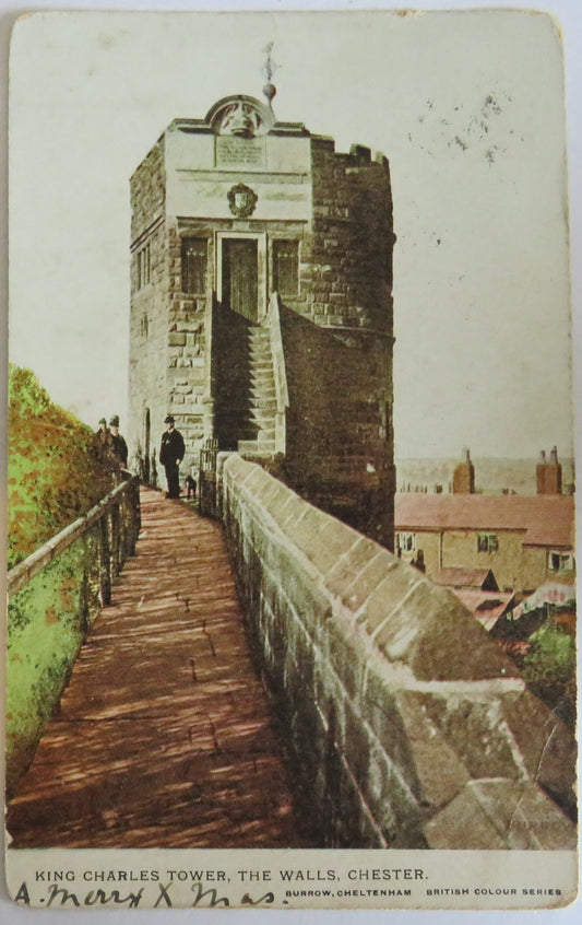 Vintage Postcard of King Charles Tower, The Walls, Chester 1905