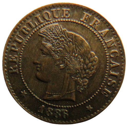 1886-A France One Centime Coin