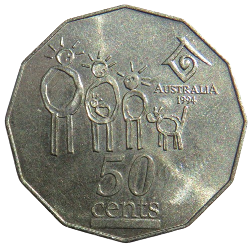 1994 Queen Elizabeth II Australia 50 Cents Coin