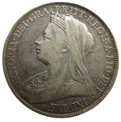 1900 LXIV Queen Victoria Silver Crown Coin - Great Britain