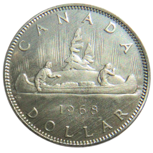 1968 Queen Elizabeth II Canada $1 One Dollar Coin In High Grade