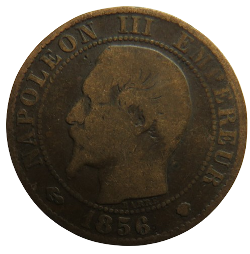 1856-MA France 5 Centimes Coin