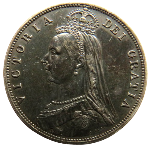 1887 Queen Victoria Jubilee Head Silver Halfcrown Coin In High Grade