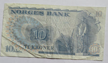 Load image into Gallery viewer, 1979 Norway 10 Kroner Banknote
