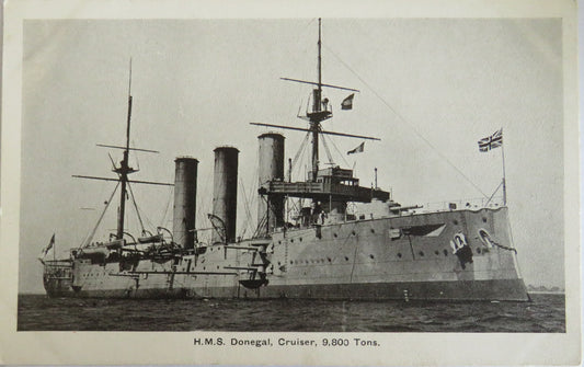 Vintage Warship Postcard of The H.M.S. "Donegal" Cruiser