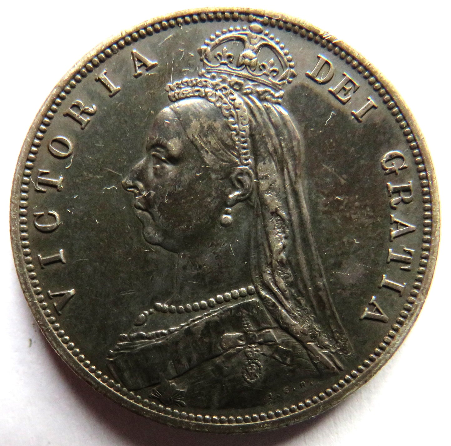 1887 Queen Victoria Jubilee Head Silver Halfcrown Coin In High Grade