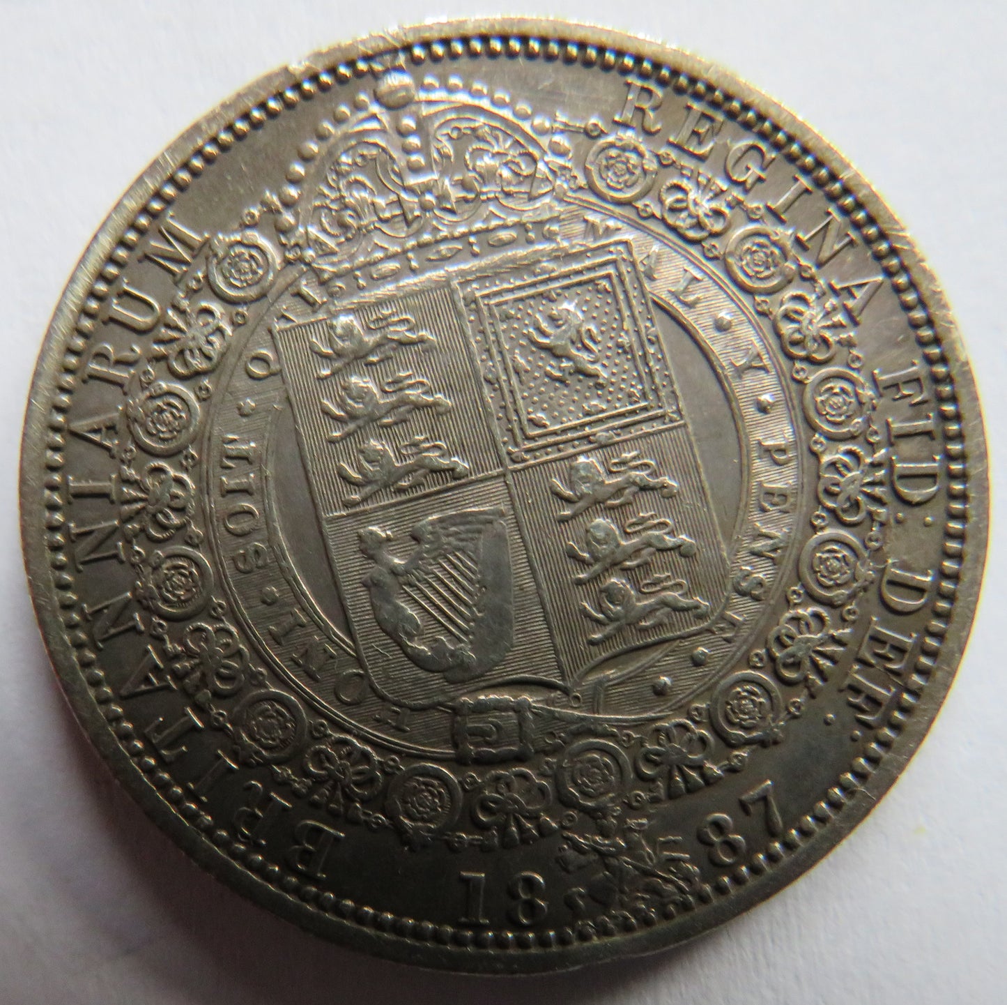 1887 Queen Victoria Jubilee Head Silver Halfcrown Coin In High Grade