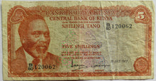 Load image into Gallery viewer, 1977 Central Bank of Kenya 5 Shillings Banknote
