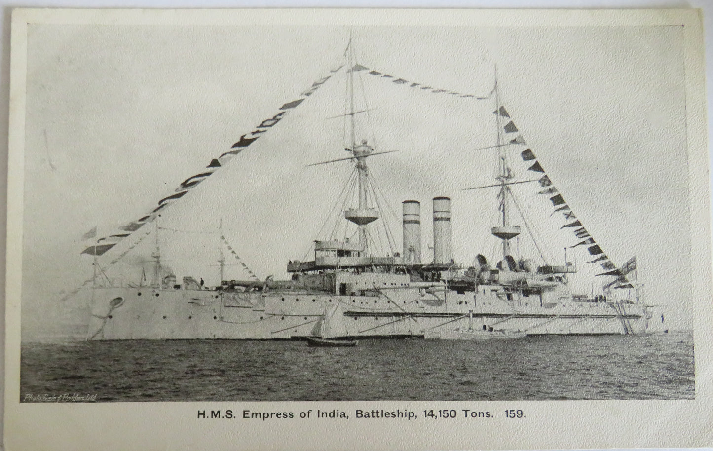 Vintage Warship Postcard of The H.M.S. "Empress of India"