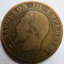 Load image into Gallery viewer, 1854-A France Napoleon III 5 Centimes Coin
