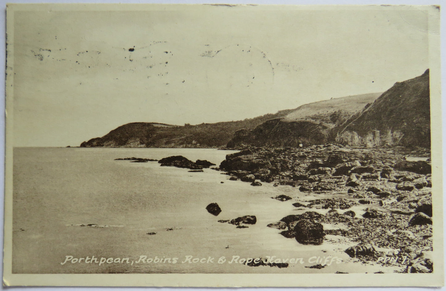 Vintage Postcard of Porthpean, Robins Rock & Rope Haven Cliffs, 1953