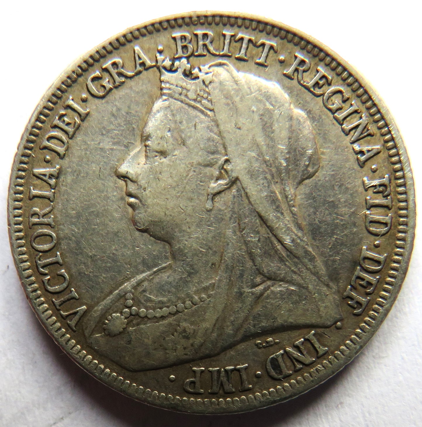 1899 Queen Victoria Silver Shilling Coin - Great Britain