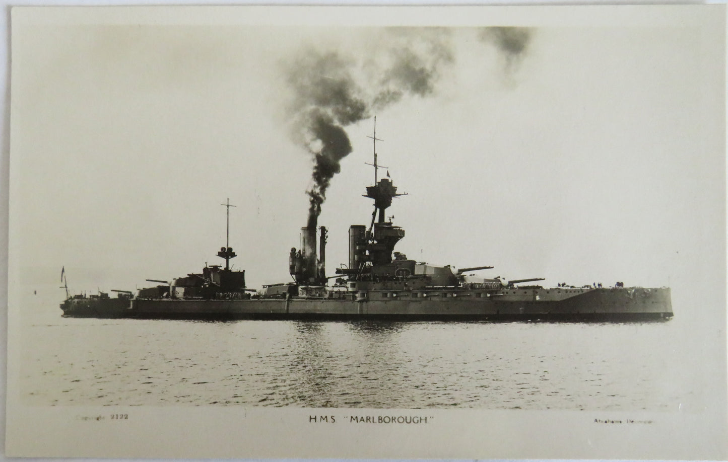 Vintage Warship Postcard of The H.M.S. "Marlborough"