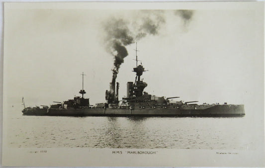 Vintage Warship Postcard of The H.M.S. "Marlborough"