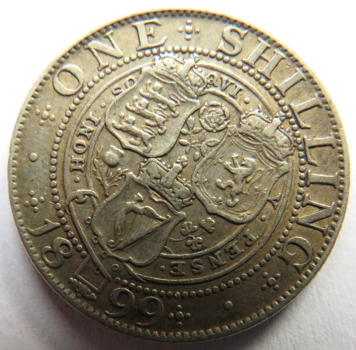 1899 Queen Victoria Silver Shilling Coin - Great Britain