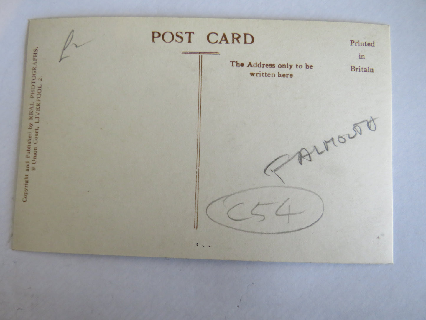 Vintage Warship Postcard of The H.M.S. "Falmouth"