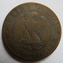 Load image into Gallery viewer, 1862-K France Napoleon III 5 Centimes Coin
