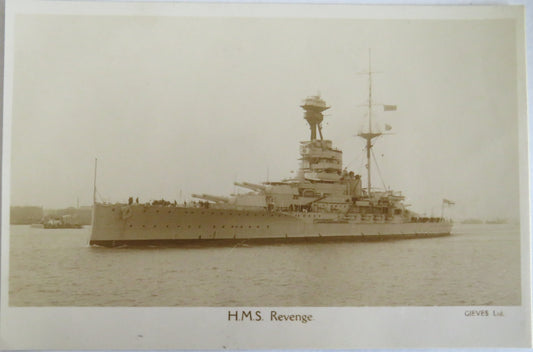 Vintage Warship Postcard of The H.M.S. "Revenge"
