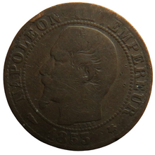 Load image into Gallery viewer, 1853-BB France Napoleon III 5 Centimes Coin
