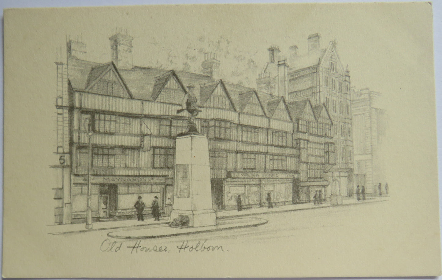 Vintage Postcard of Old Houses, Holborn, London