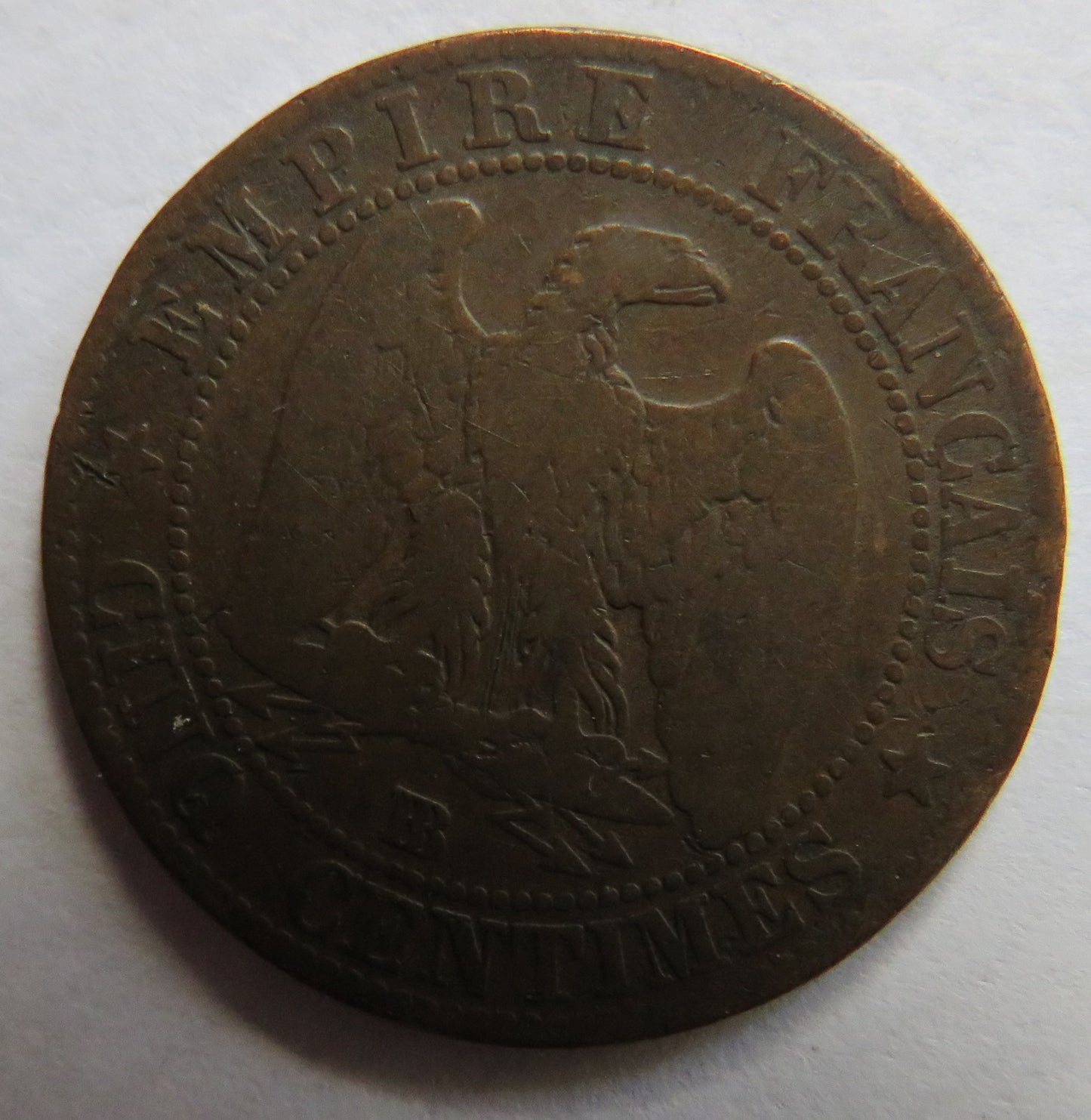 1853-BB France Napoleon III 5 Centimes Coin