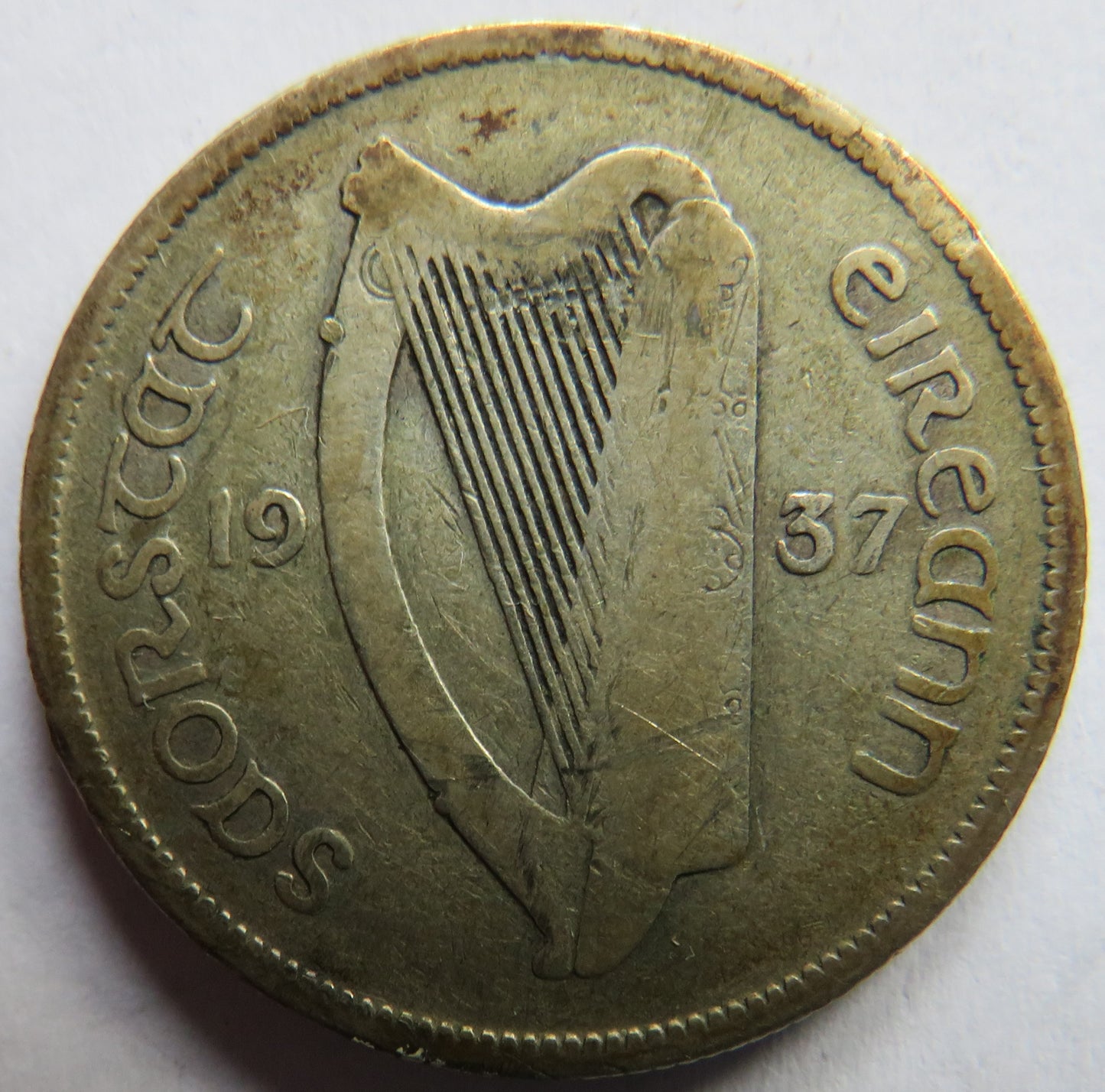 1937 Ireland Silver Florin 2 Shillings Coin