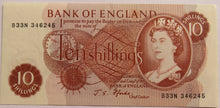 Load image into Gallery viewer, C.1967 Bank of England 10 Shillings Banknote J.S. Fforde
