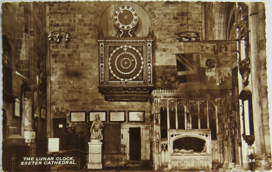 Vintage Postcard of The Lunar Clock, Exeter Cathedral, 1962