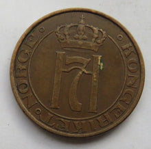 Load image into Gallery viewer, 1930 Norway 5 Ore Coin
